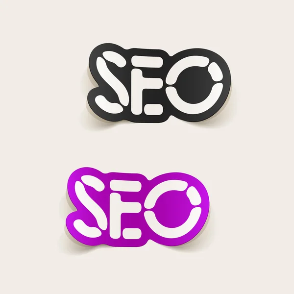 Realistic design element: SEO — Stock Vector