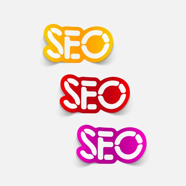 Élément de conception réaliste : seo — Image vectorielle