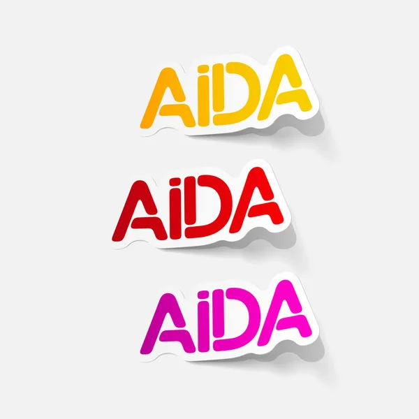 Realistic design element: AIDA — Stock Vector