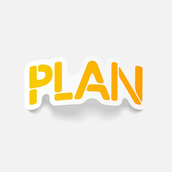 Realistic design element: PLAN — Stock Vector