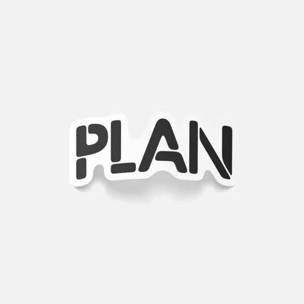 Realistic design element: PLAN — Stock Vector