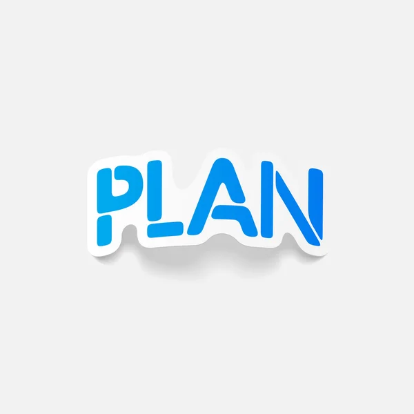 Realistic design element: PLAN — Stock Vector