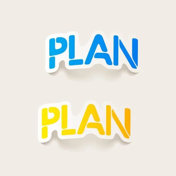 Realistic design element: PLAN — Stock Vector