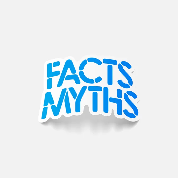 Realistic design element: facts - myths — Stock Vector