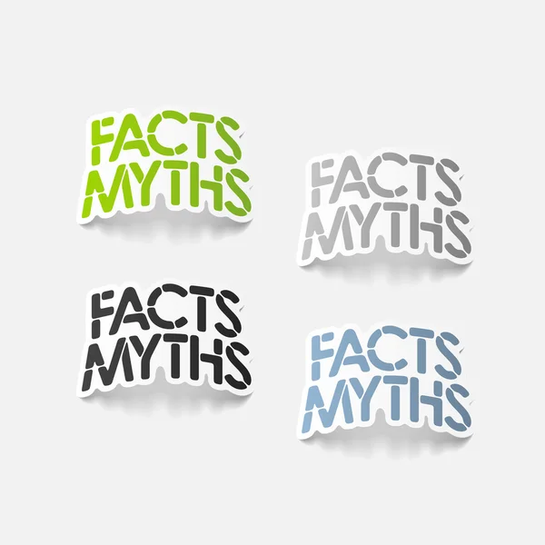 Realistic design element: facts - myths — Stock Vector