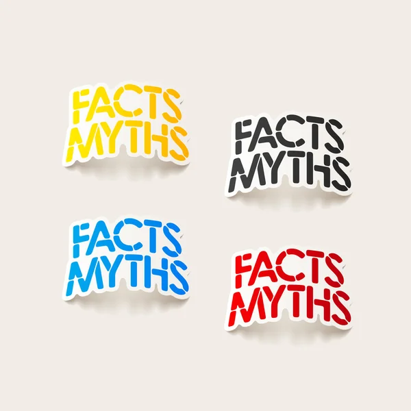 Realistic design element: facts - myths — Stock Vector