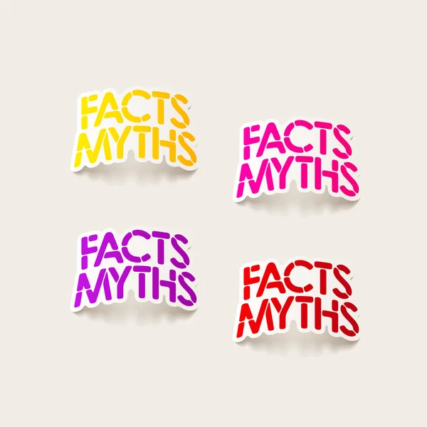 Realistic design element: facts - myths — Stock Vector