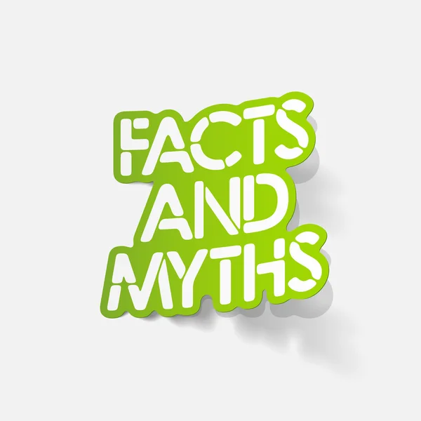 Elemen desain realistis: fakta dan mitos - Stok Vektor