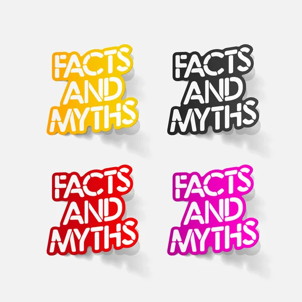 Elemen desain realistis: fakta dan mitos - Stok Vektor