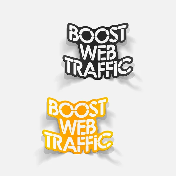 Realistisches Gestaltungselement: Steigerung des Web-Traffics — Stockvektor