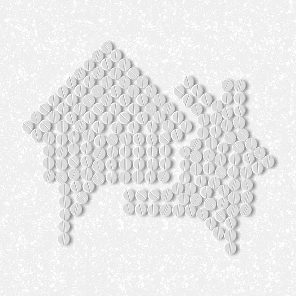 Tabletta fogalom: ház, épület, beszéd, buborék — Stock Vector