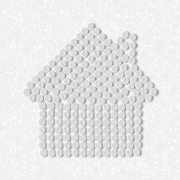 Concepto de pastillas: casa, casa, edificio — Vector de stock