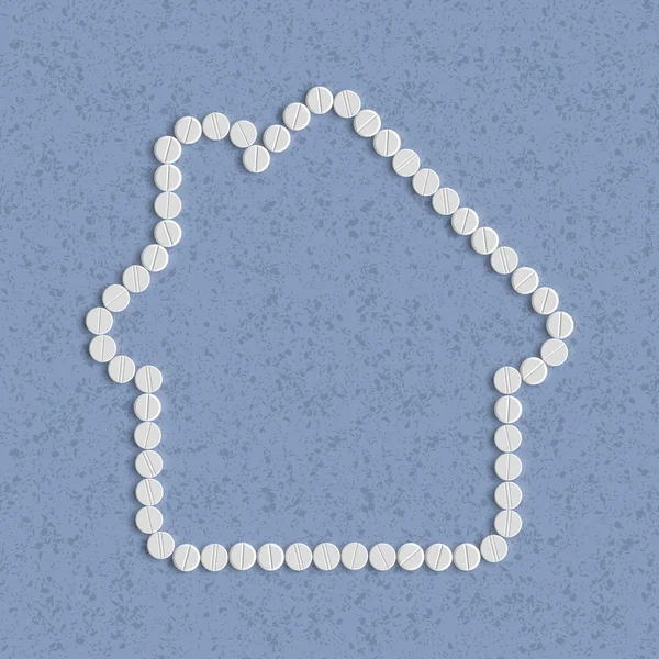 Concepto de pastillas: casa, casa, edificio — Archivo Imágenes Vectoriales