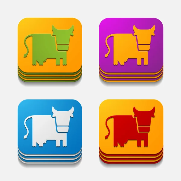 App concept: cow, agriculture — Stock Vector