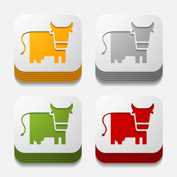 Concept d'application : vache, agriculture — Image vectorielle