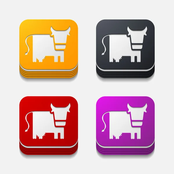 App-Konzept: Kuh, Landwirtschaft — Stockvektor