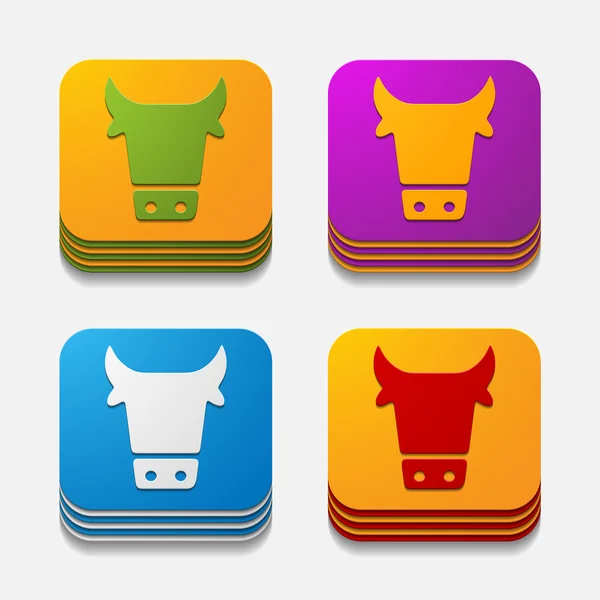 App koncept: ko, jordbruk — Stock vektor
