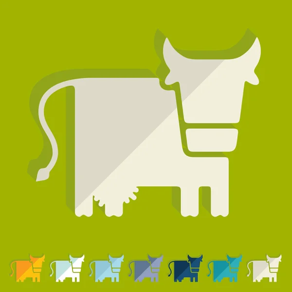 Diseño plano, vaca, ganado, granja — Vector de stock