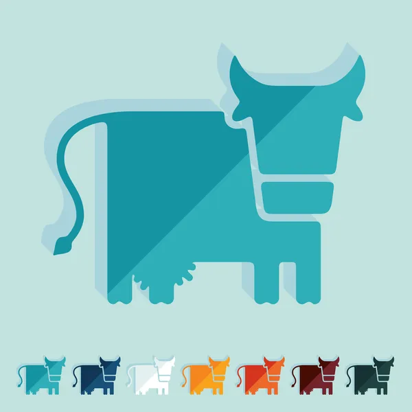 Flat design, cow, livestock, farm — Stok Vektör