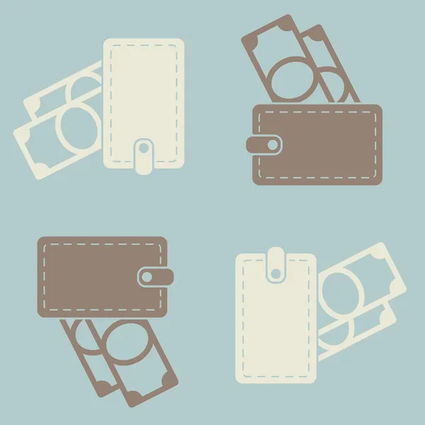 Seamless background, purse, money — Stock Vector