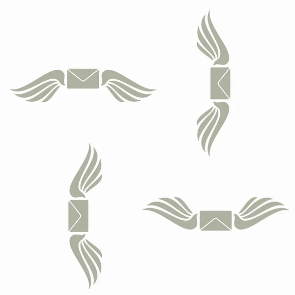Naadloze achtergrond, vleugel, angel, envelop — Stockvector