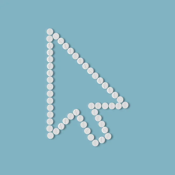 Pills concept, cursor, arrow — Stock Vector