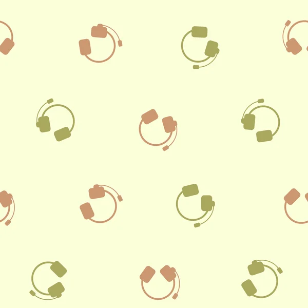 Fondo sin costuras: auriculares — Vector de stock