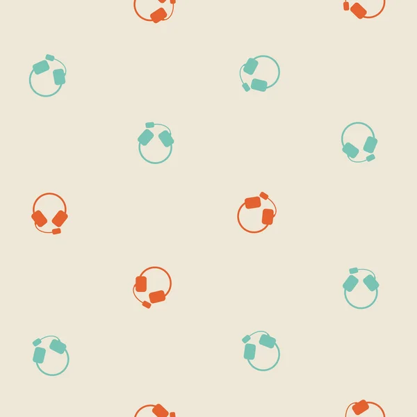 Fondo sin costuras: auriculares — Vector de stock