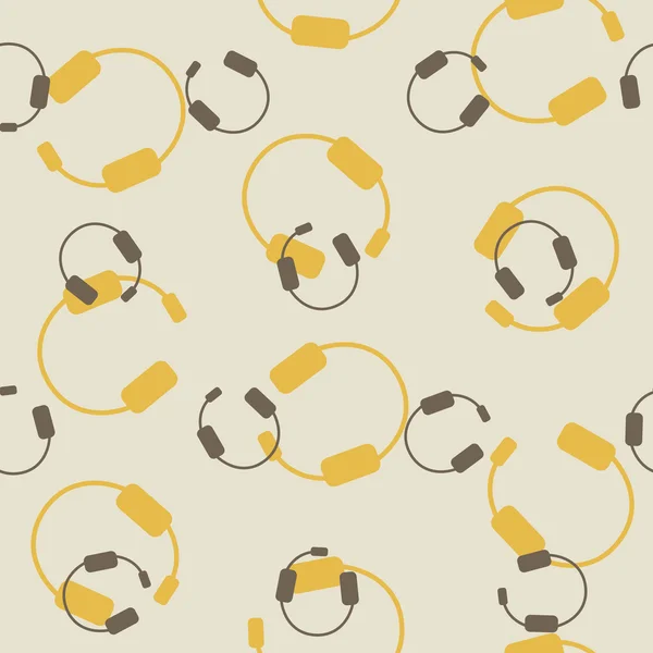 Fondo sin costuras: auriculares — Vector de stock