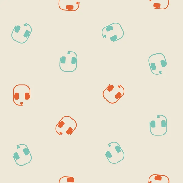 Fondo sin costuras: auriculares — Vector de stock