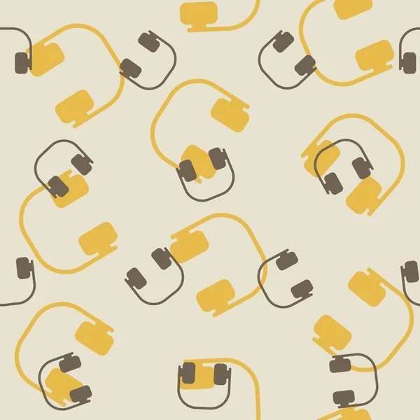 Seamless background: headphones — Stock Vector