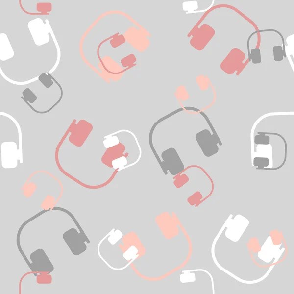 Fondo sin costuras: auriculares — Vector de stock