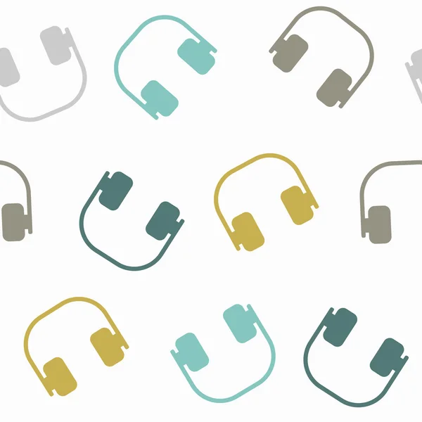 Fondo sin costuras: auriculares — Vector de stock