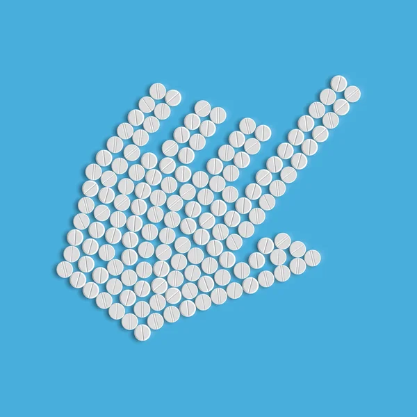Pills concept: hand — Stock Vector