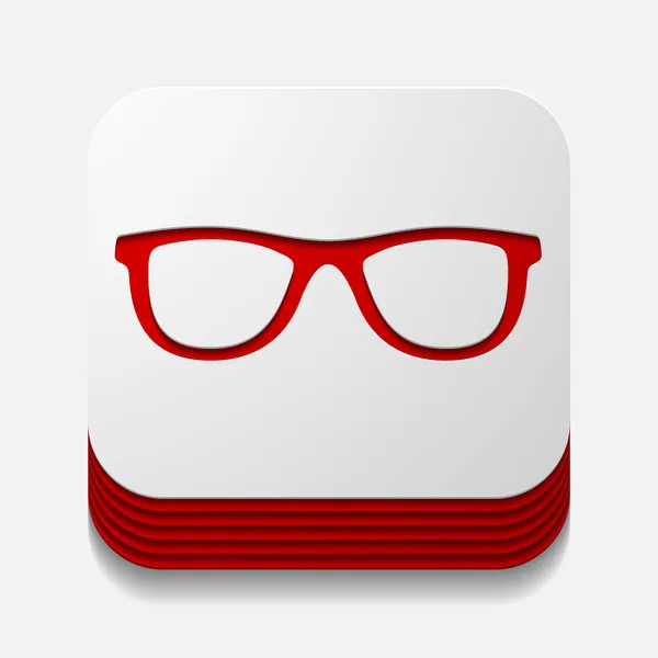 Botón cuadrado: gafas — Archivo Imágenes Vectoriales