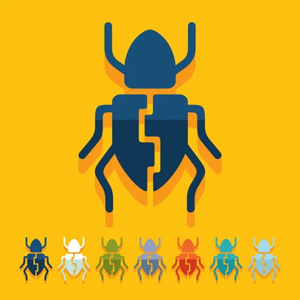 Diseño plano: escarabajo — Vector de stock
