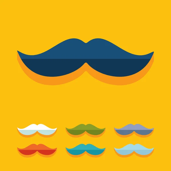 Flat design: mustache — Stock Vector