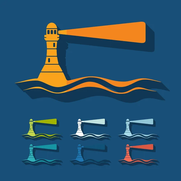 Flat design: lighthouse — Stock Vector