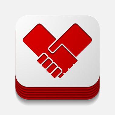 kare düğme: el sıkışma