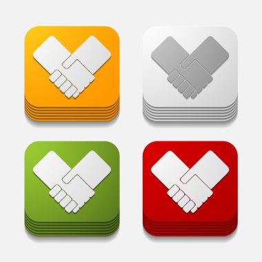 kare düğme: el sıkışma