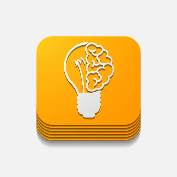 Square button: lightbulb — Stock Vector