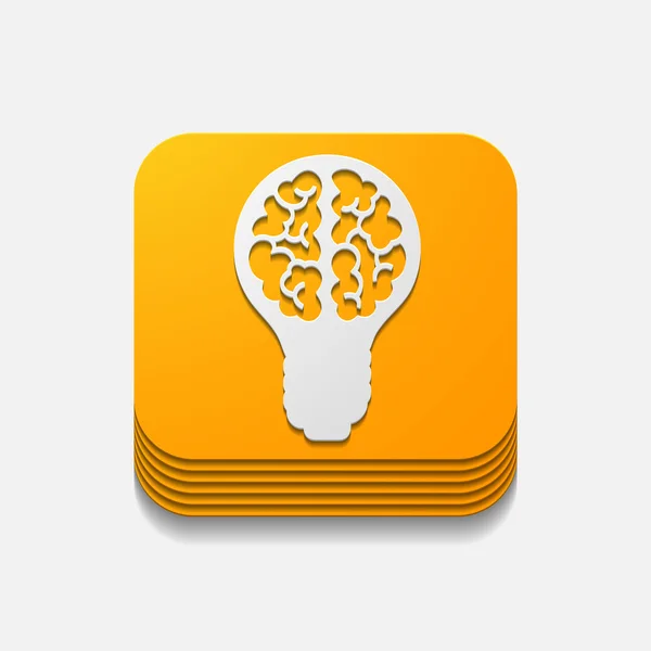 Square button: lightbulb — Stock Vector