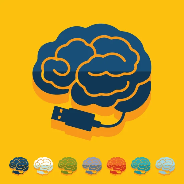 Flat design: brain — Stock Vector