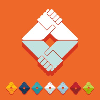 düz tasarım: el sıkışma