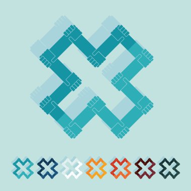 düz tasarım: el sıkışma