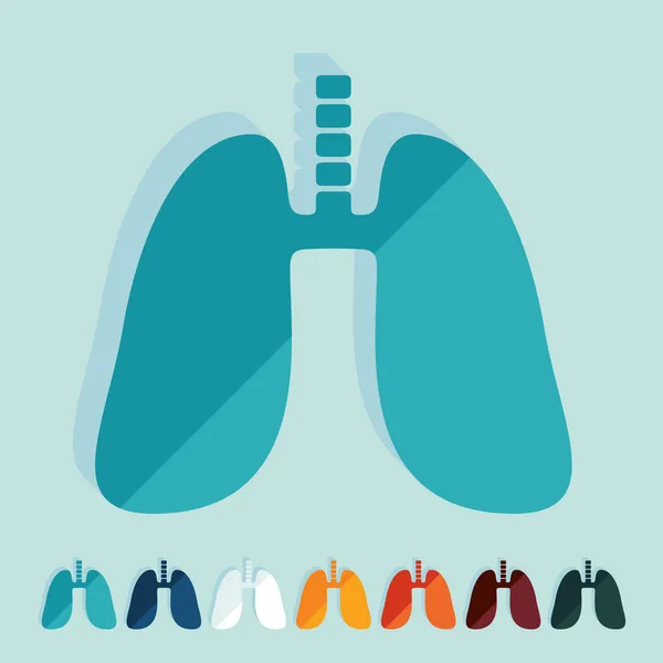 Desenho plano: pulmão — Vetor de Stock
