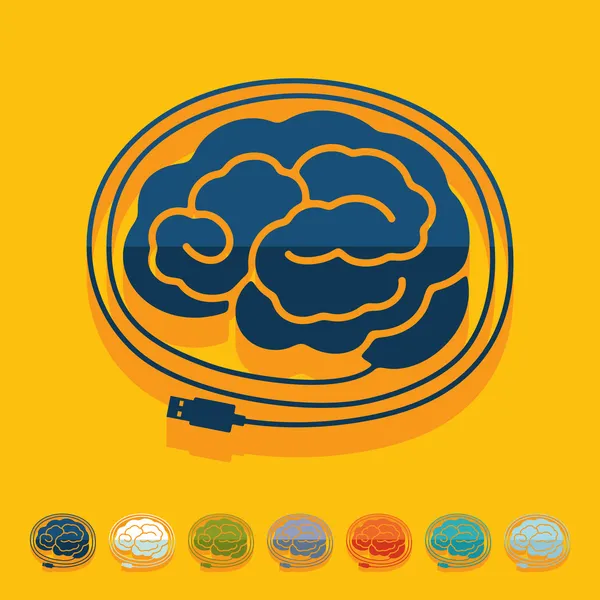 Design piatto: cervello — Vettoriale Stock