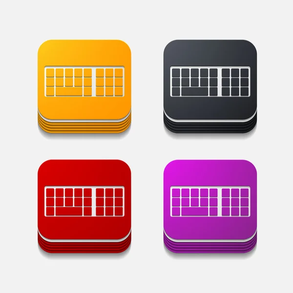 Square button: keyboard — Stock Vector
