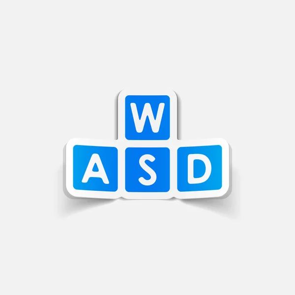 Gerçekçi tasarım öğesi: wasd — Stok Vektör