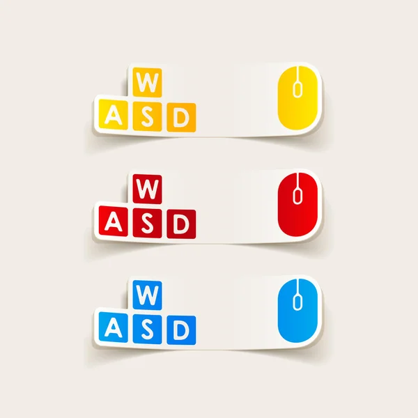 Elemento di design realistico: wasd — Vettoriale Stock